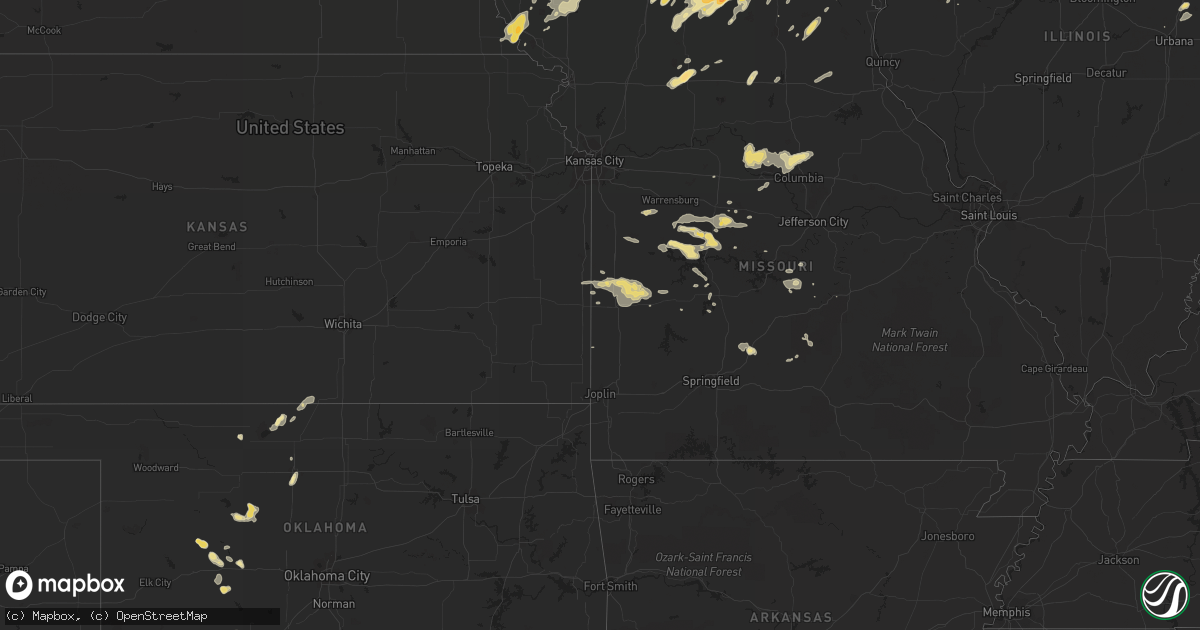 Hail map in Missouri on June 16, 2012