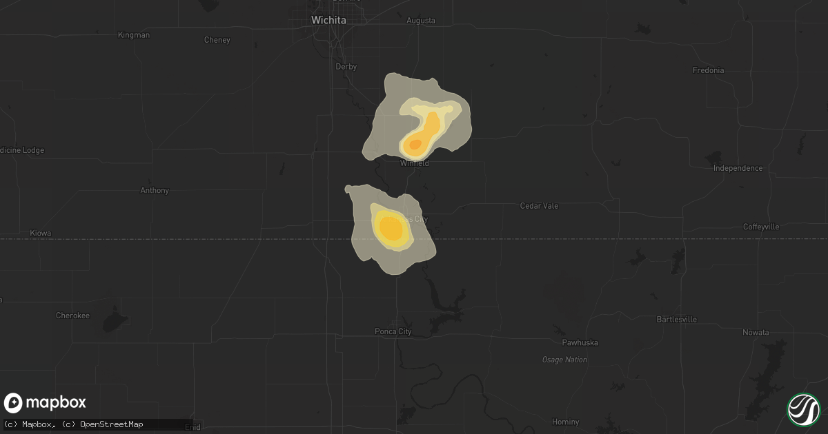 Hail map in Arkansas City, KS on June 16, 2013