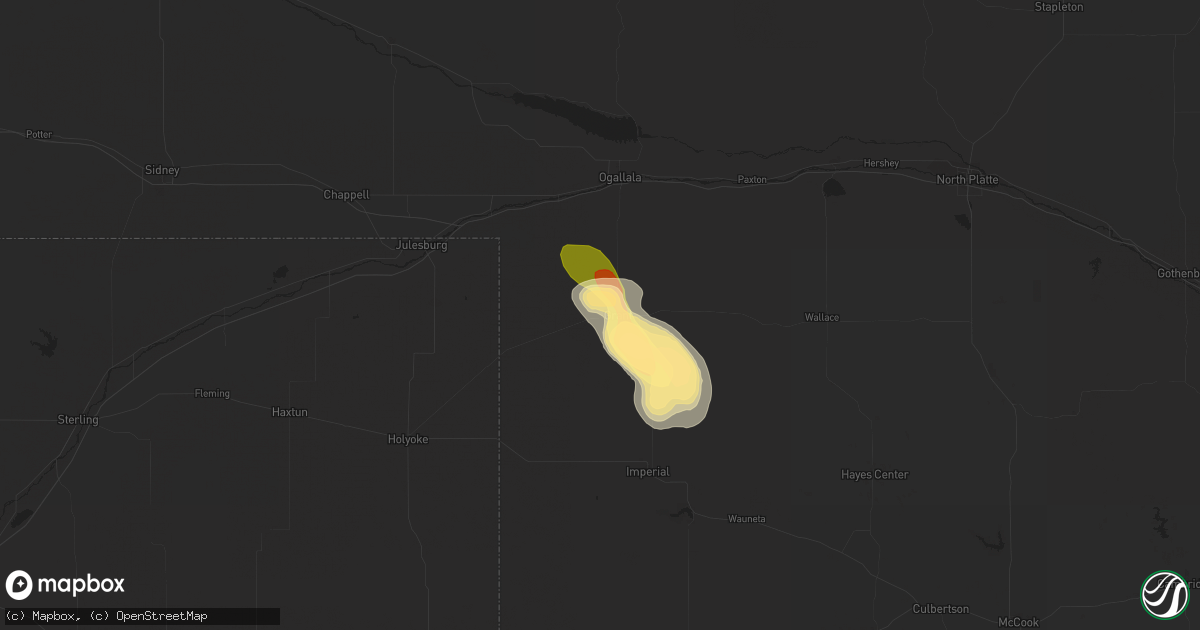 Hail map in Grant, NE on June 16, 2013