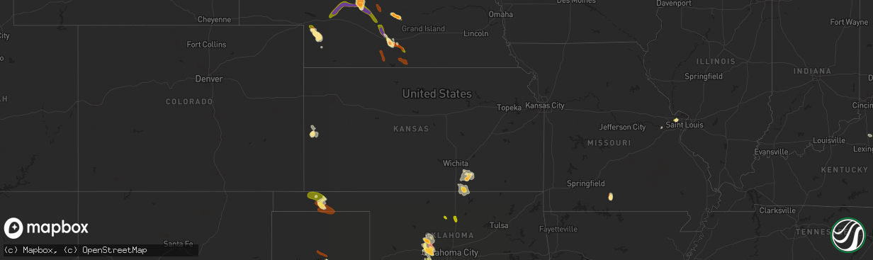 Hail map in Kansas on June 16, 2013