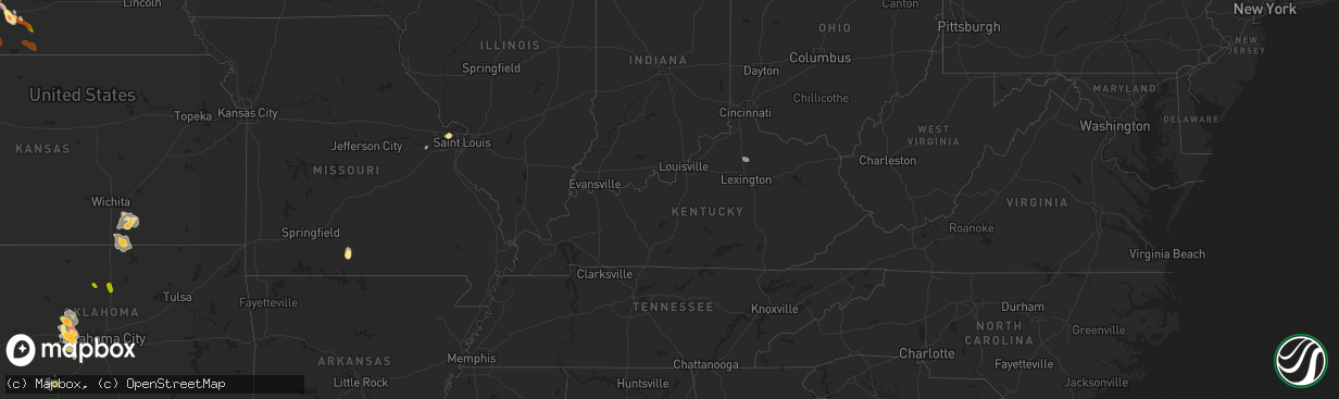 Hail map in Kentucky on June 16, 2013