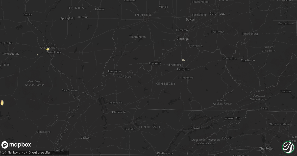 Hail map in Kentucky on June 16, 2013