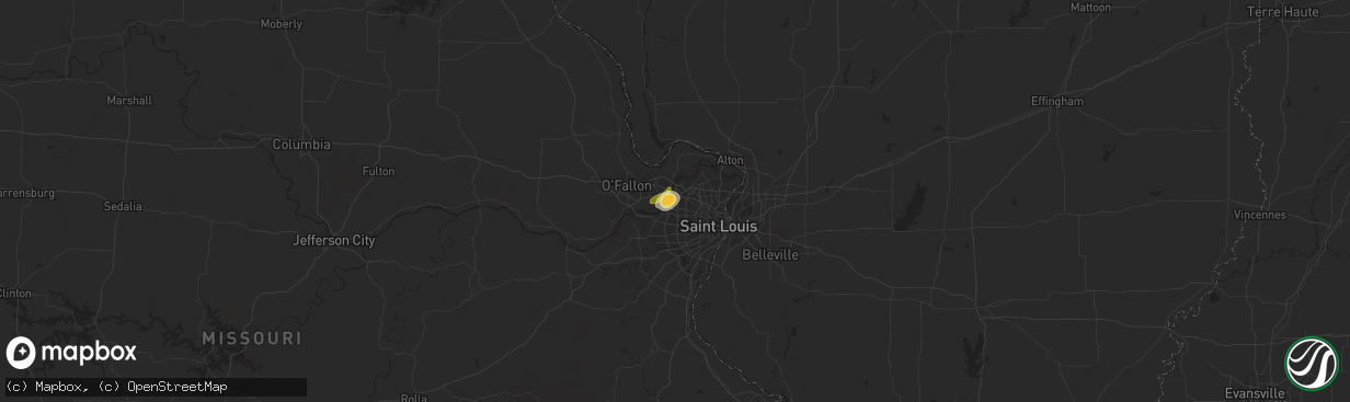 Hail map in Maryland Heights, MO on June 16, 2013