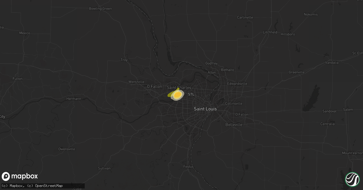 Hail map in Maryland Heights, MO on June 16, 2013