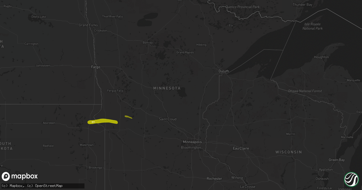 Hail map in Minnesota on June 16, 2013