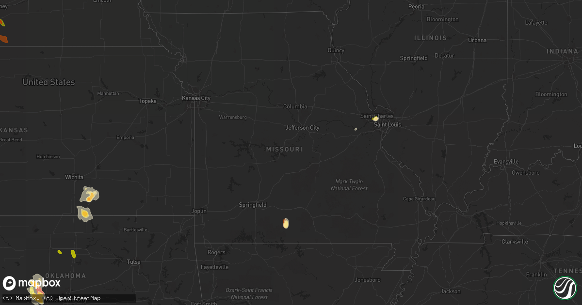 Hail map in Missouri on June 16, 2013