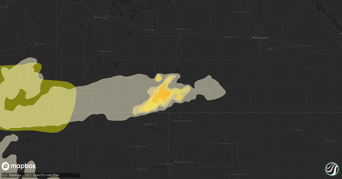 Hail map in Albert Lea, MN on June 16, 2014