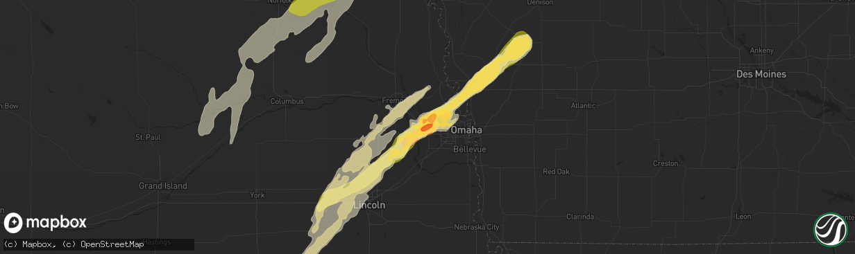 Hail map in Elkhorn, NE on June 16, 2014