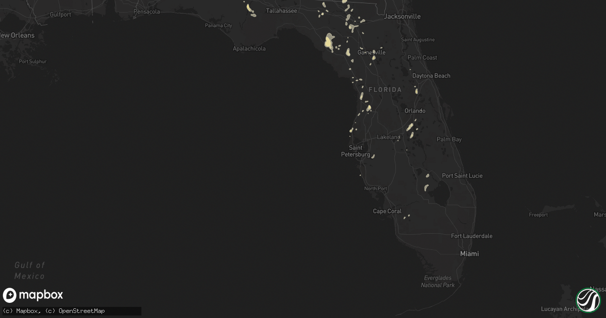Hail map in Florida on June 16, 2014