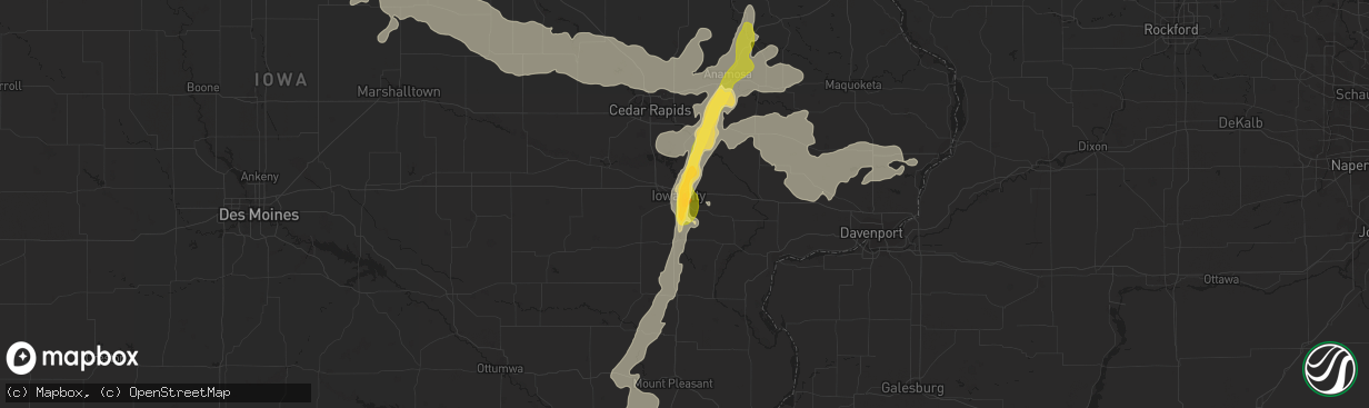 Hail map in Iowa City, IA on June 16, 2014