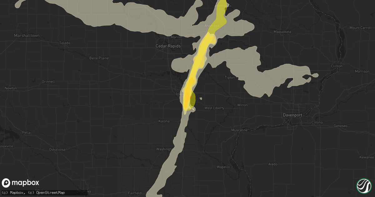 Hail map in Iowa City, IA on June 16, 2014