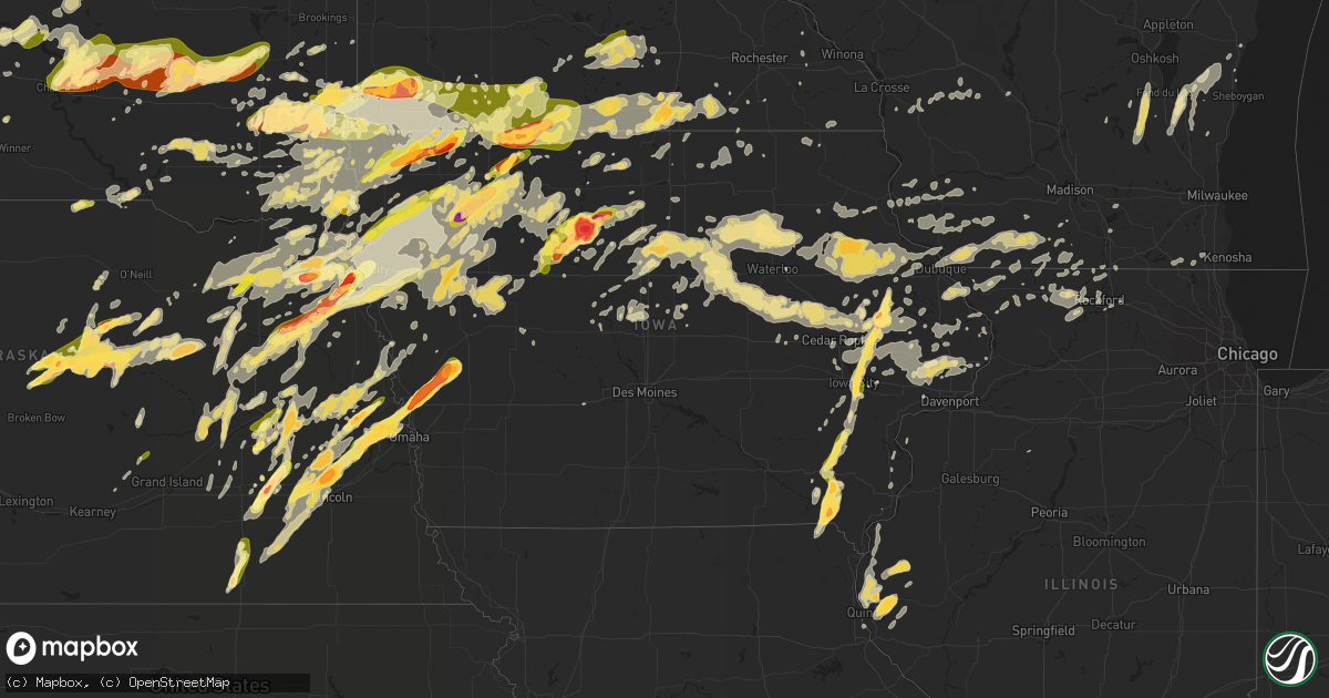 Hail map in Iowa on June 16, 2014