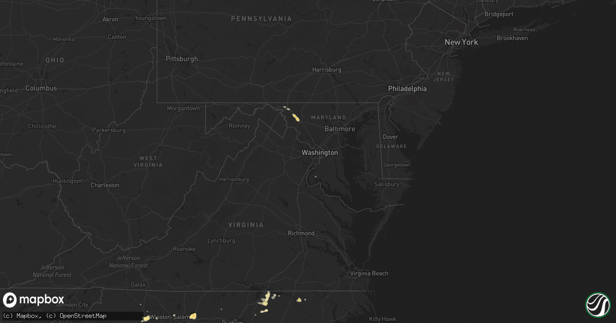 Hail map in Maryland on June 16, 2014