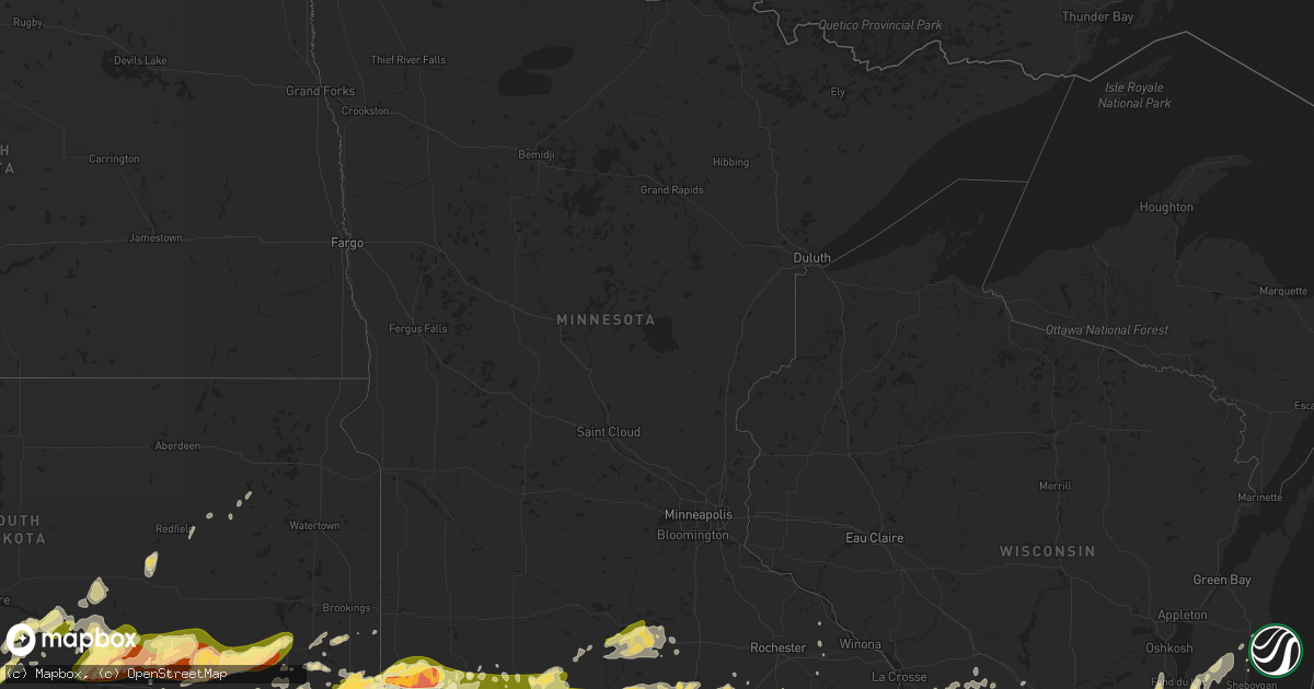 Hail map in Minnesota on June 16, 2014