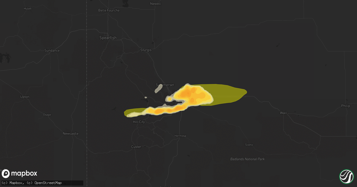 Hail map in Rapid City, SD on June 16, 2014