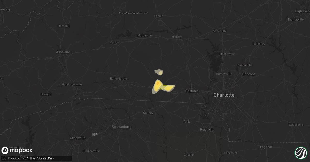 Hail map in Shelby, NC on June 16, 2014