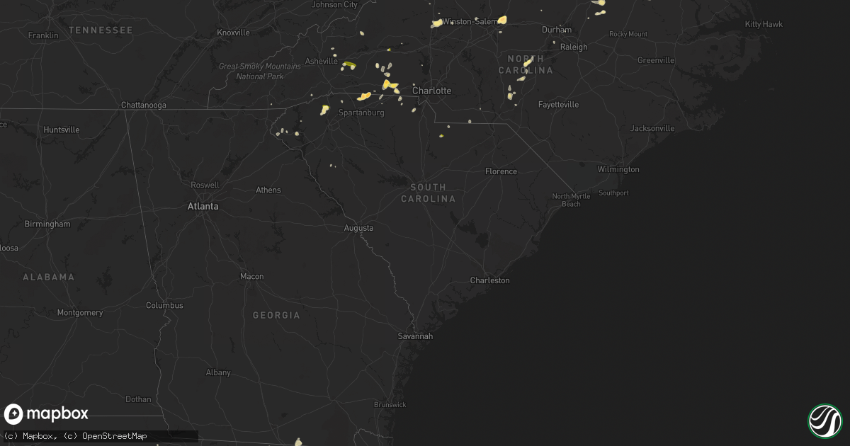 Hail map in South Carolina on June 16, 2014