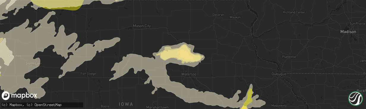 Hail map in Waverly, IA on June 16, 2014