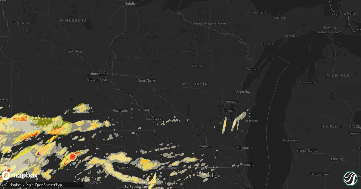 Hail map in Wisconsin on June 16, 2014