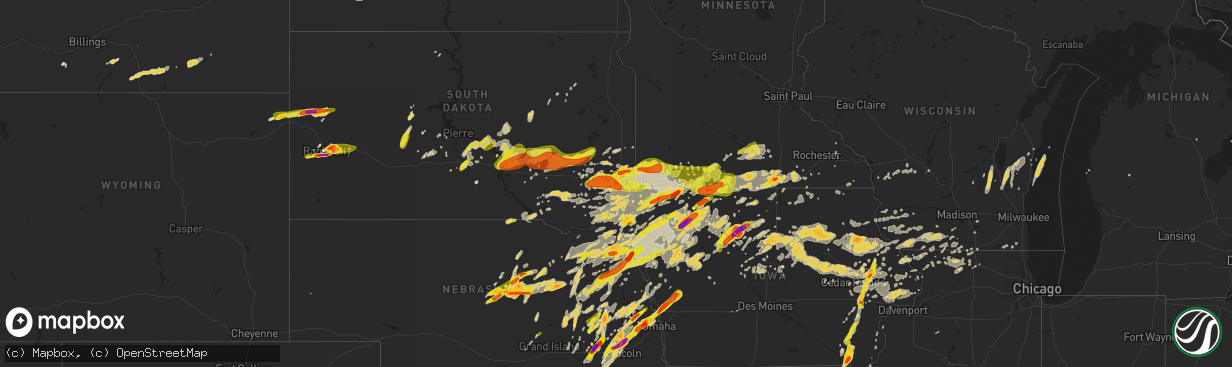 Hail map on June 16, 2014