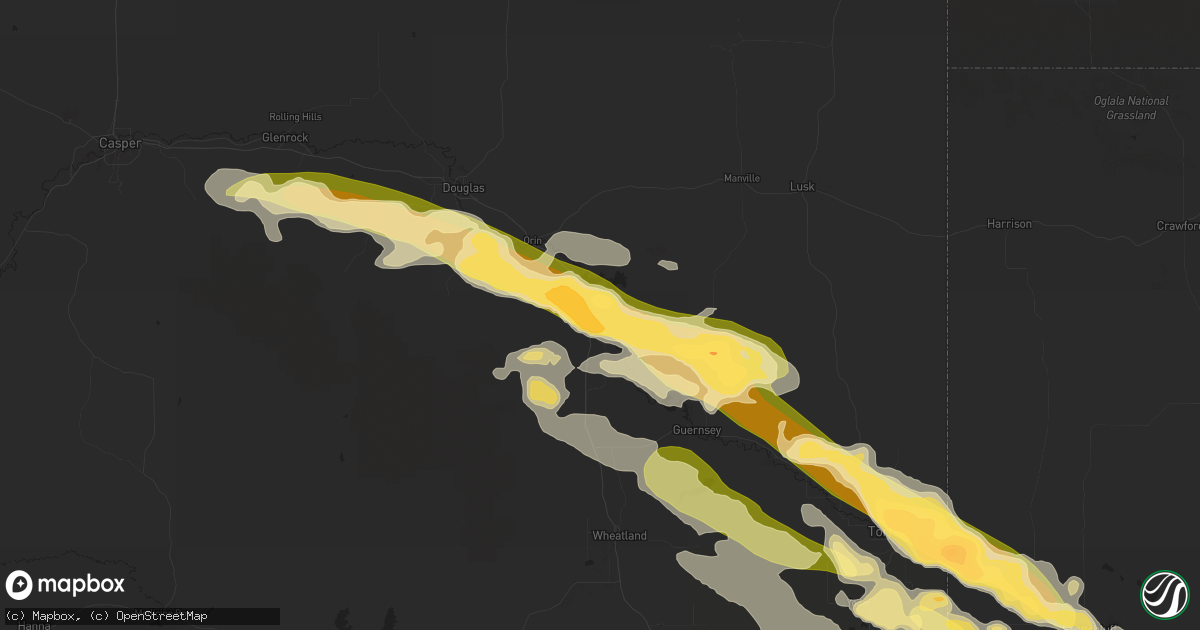 Hail map in Glendo, WY on June 16, 2015