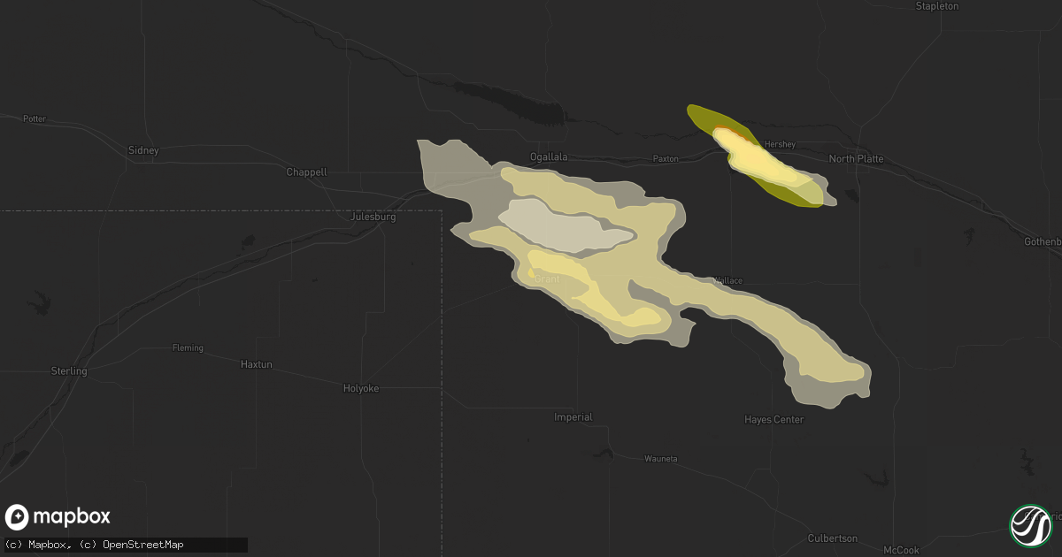 Hail map in Grant, NE on June 16, 2015