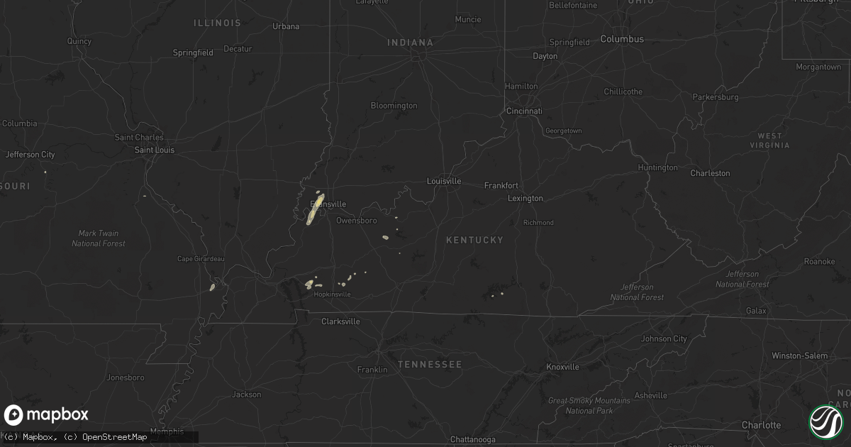Hail map in Kentucky on June 16, 2015