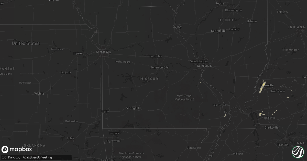 Hail map in Missouri on June 16, 2015
