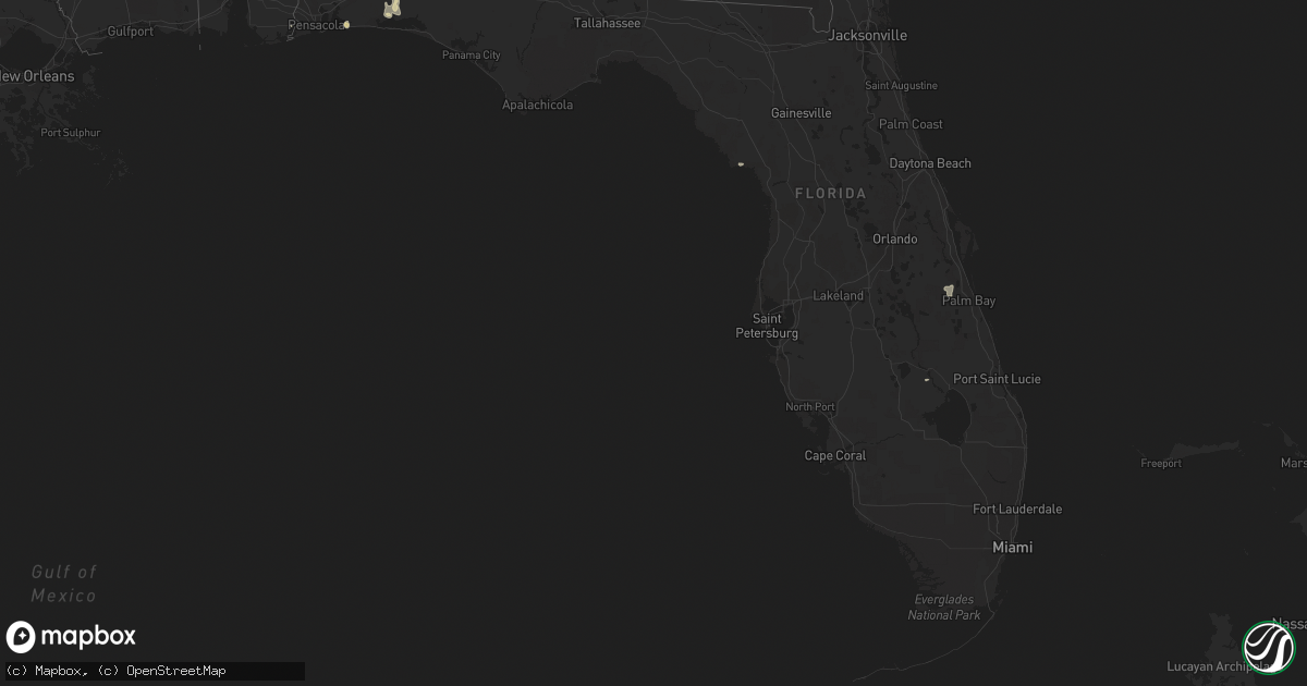 Hail map in Florida on June 16, 2016