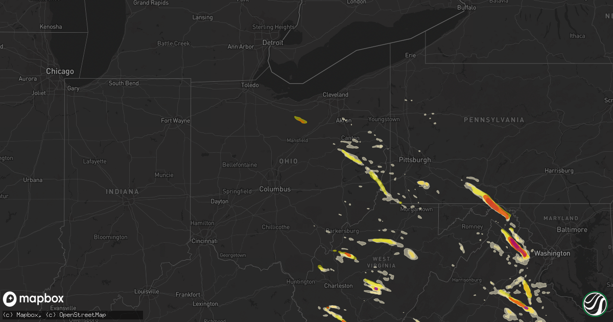 Hail map in Ohio on June 16, 2016