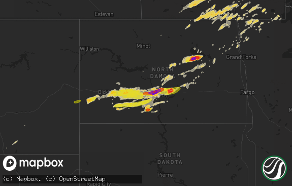 Hail map preview on 06-16-2016