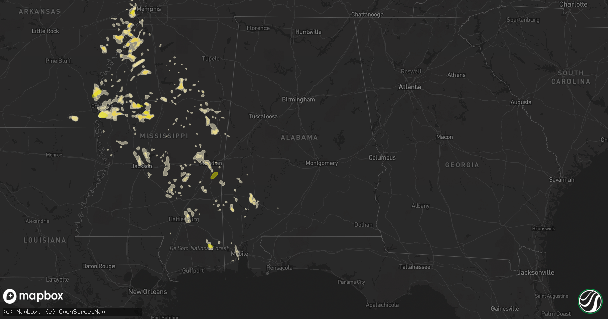 Hail map in Alabama on June 16, 2017