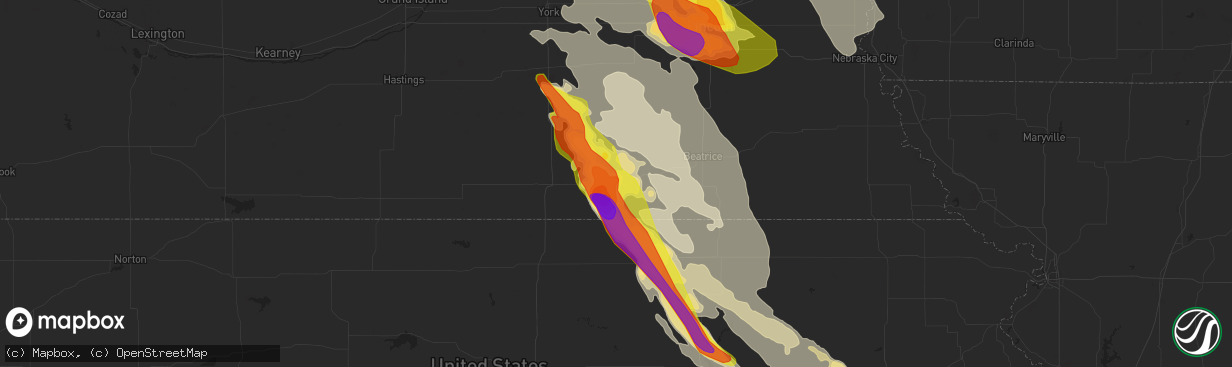 Hail map in Fairbury, NE on June 16, 2017