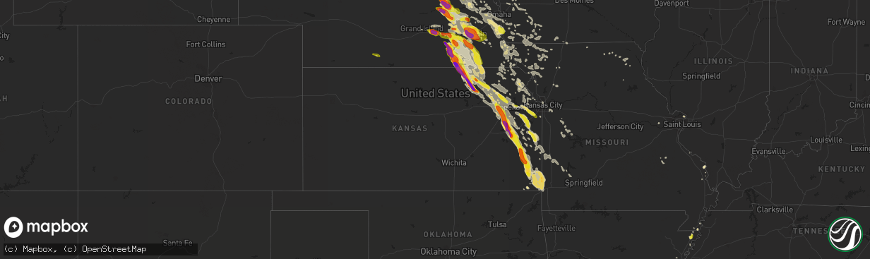 Hail map in Kansas on June 16, 2017