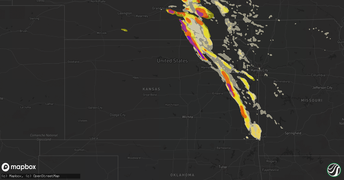 Hail map in Kansas on June 16, 2017