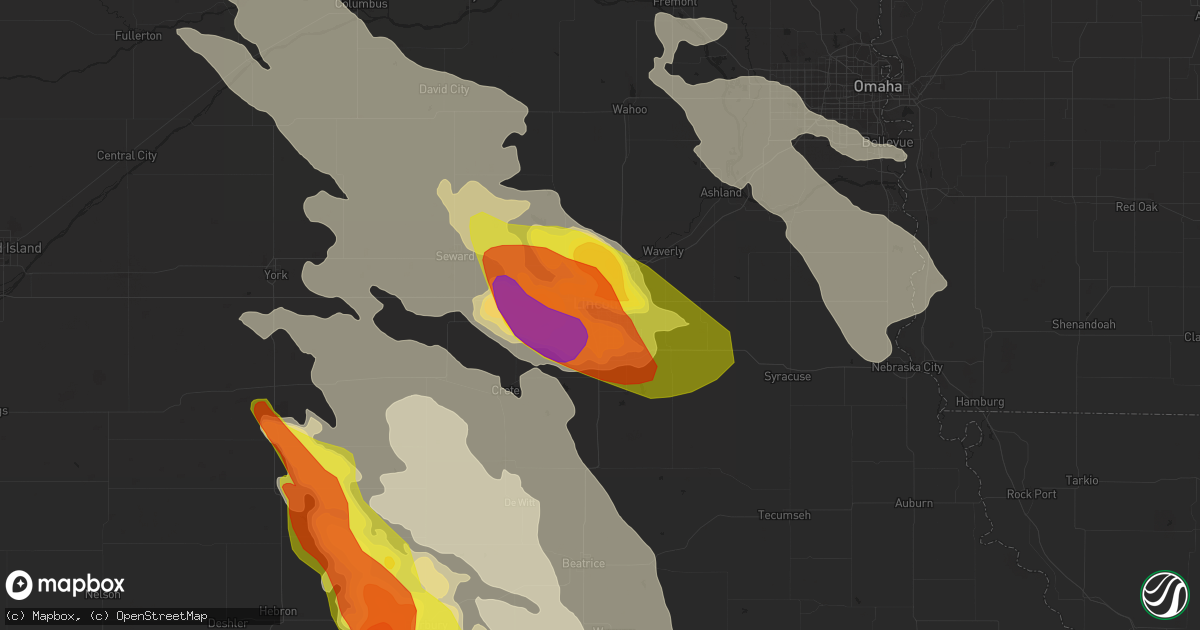 Hail map in Lincoln, NE on June 16, 2017