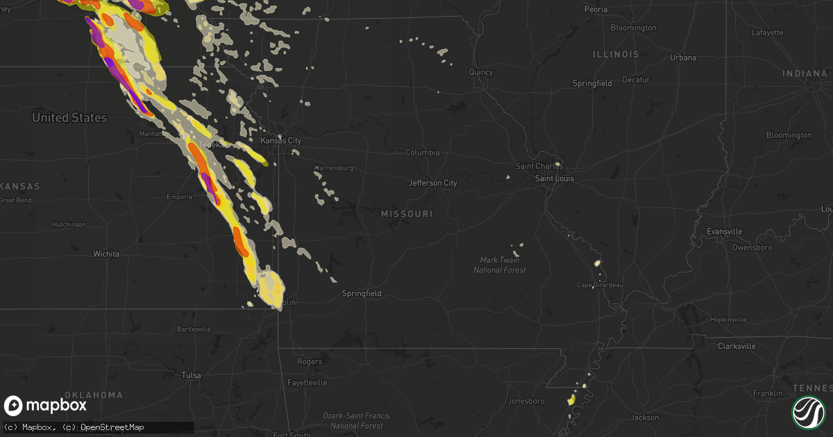 Hail map in Missouri on June 16, 2017