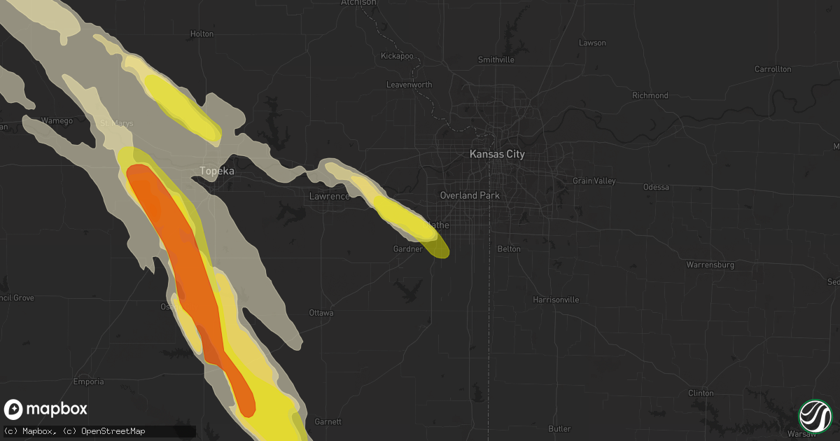Hail map in Olathe, KS on June 16, 2017