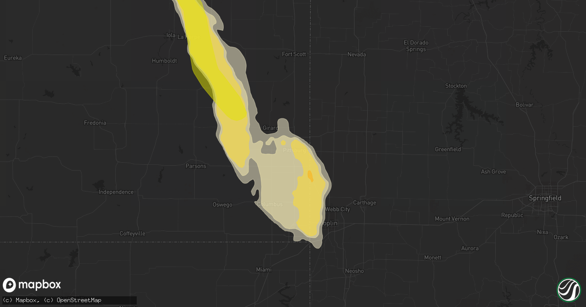 Hail map in Pittsburg, KS on June 16, 2017