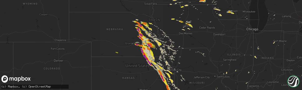 Hail map on June 16, 2017