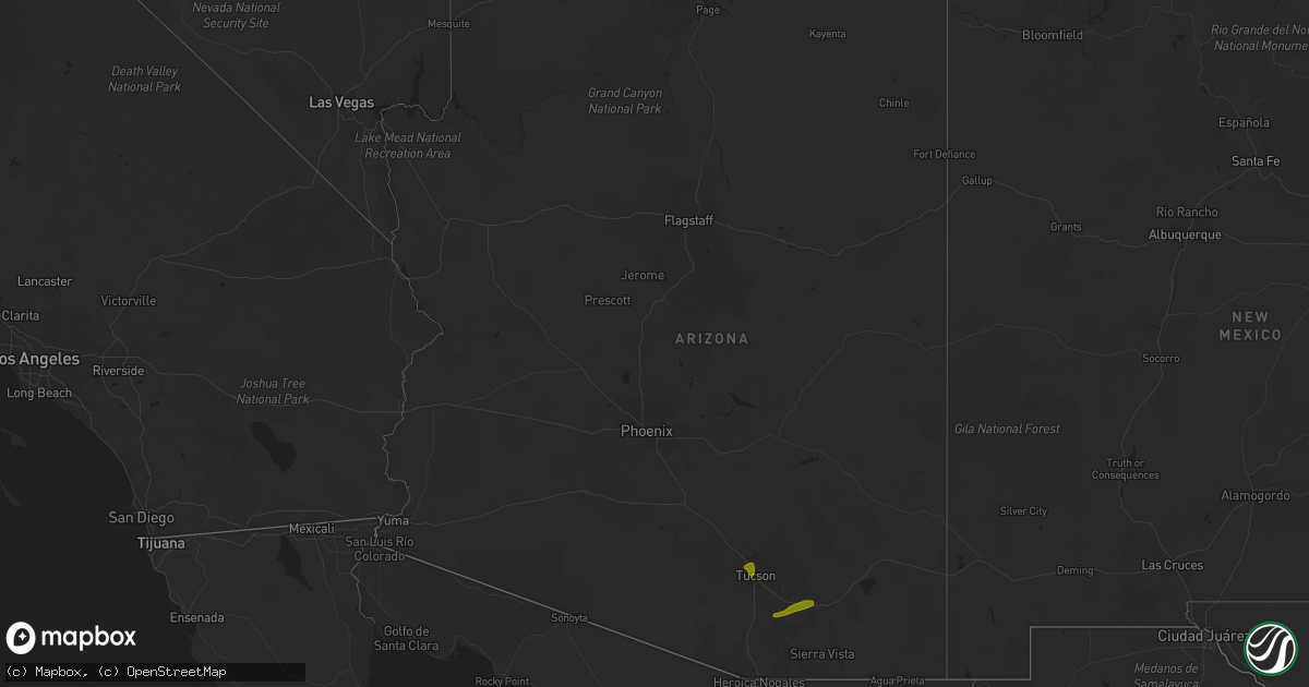 Hail map in Arizona on June 16, 2018