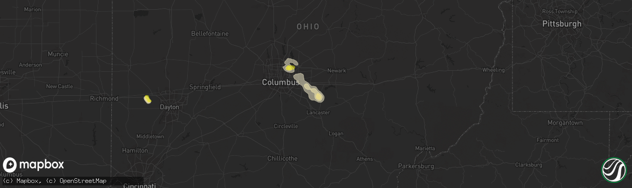 Hail map in Baltimore, OH on June 16, 2018