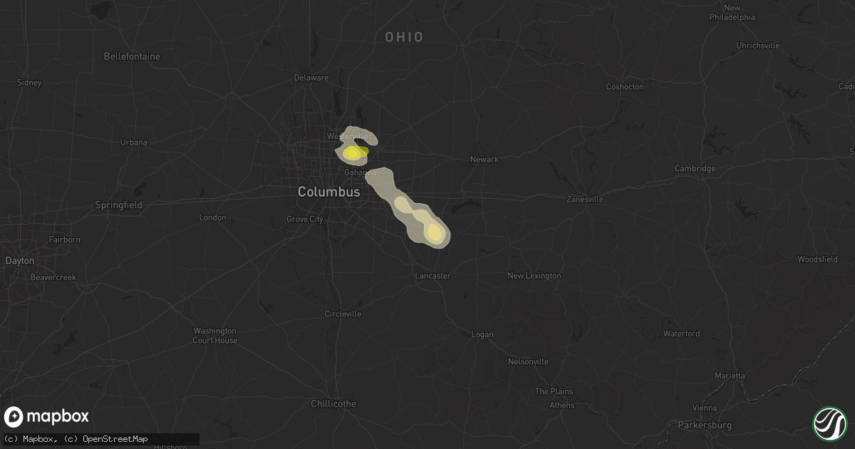 Hail map in Baltimore, OH on June 16, 2018
