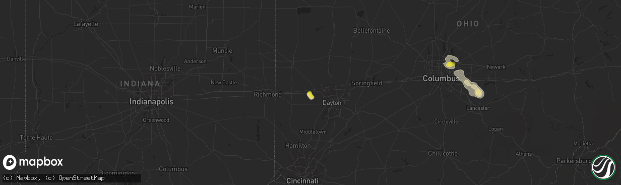 Hail map in Brookville, OH on June 16, 2018