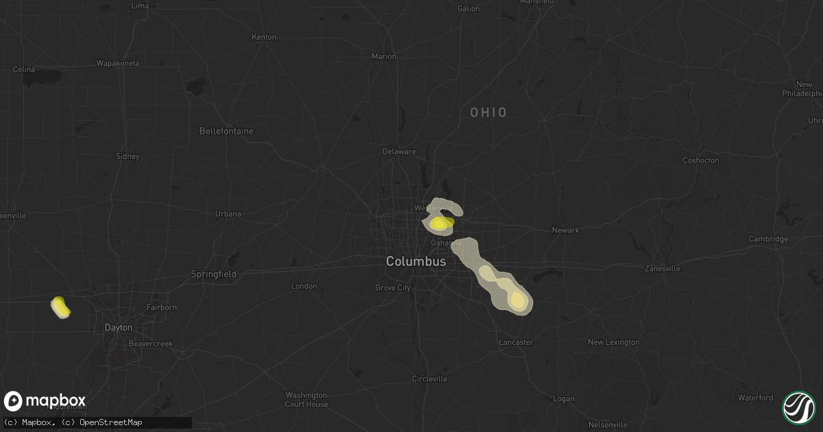 Hail map in Columbus, OH on June 16, 2018