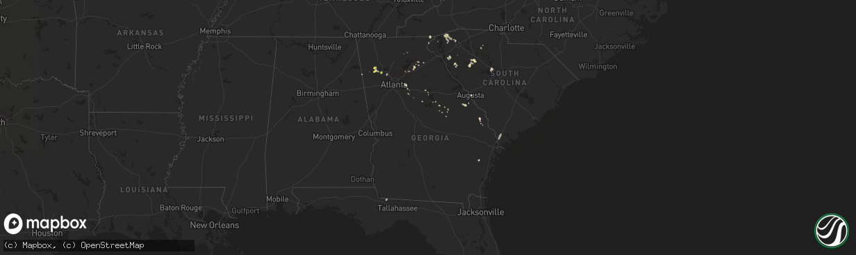 Hail map in Georgia on June 16, 2018