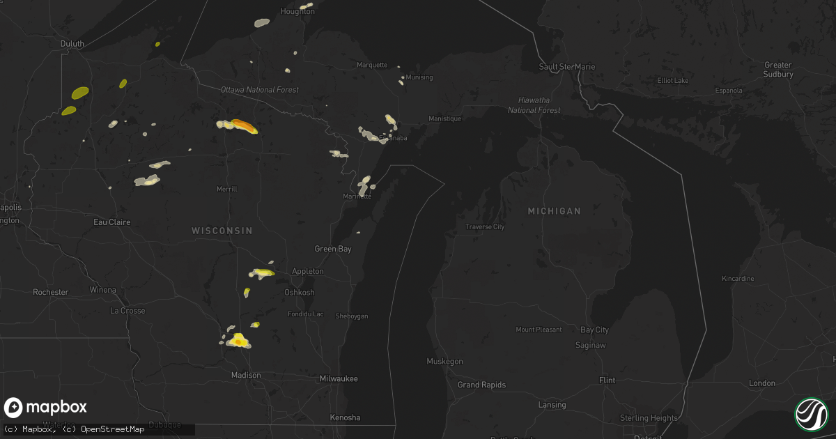 Hail map in Michigan on June 16, 2018