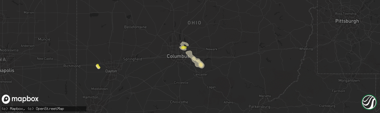 Hail map in Reynoldsburg, OH on June 16, 2018