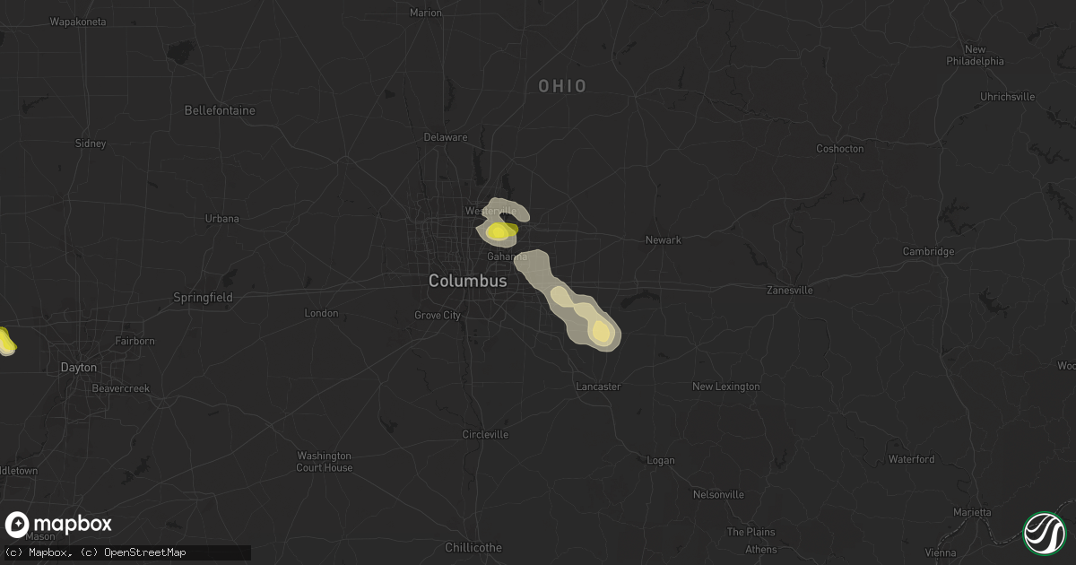 Hail map in Reynoldsburg, OH on June 16, 2018