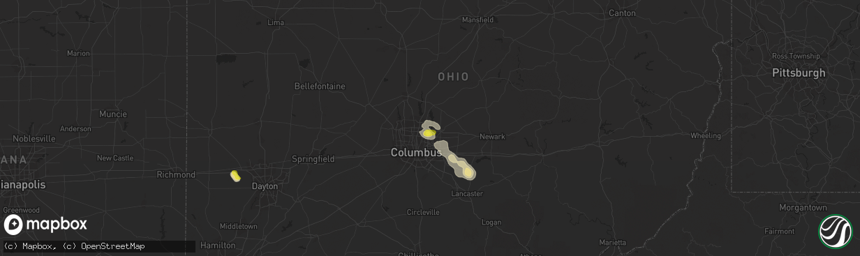 Hail map in Westerville, OH on June 16, 2018